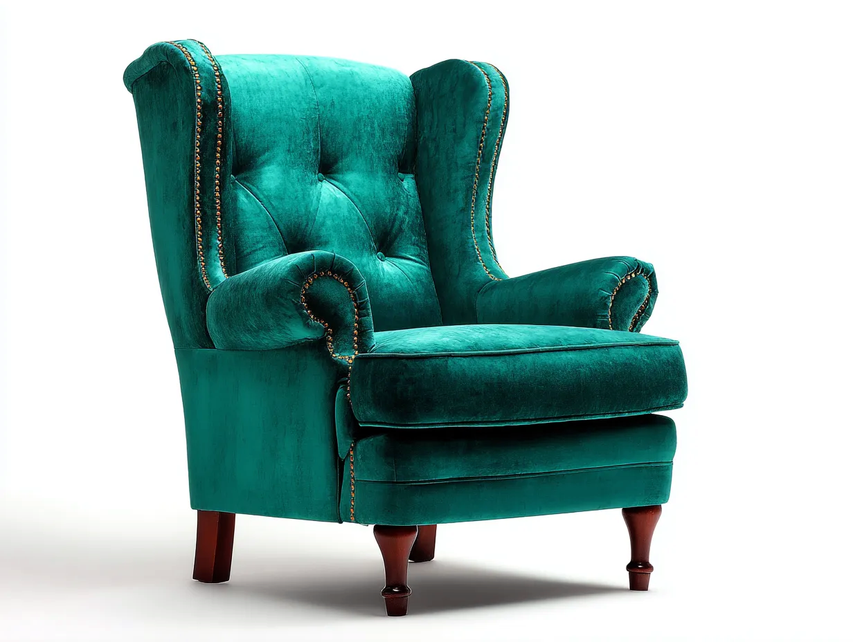 Poltrona - velluto-legno - 78x86x108 cm - verde - stile classico-Tavexiadecor