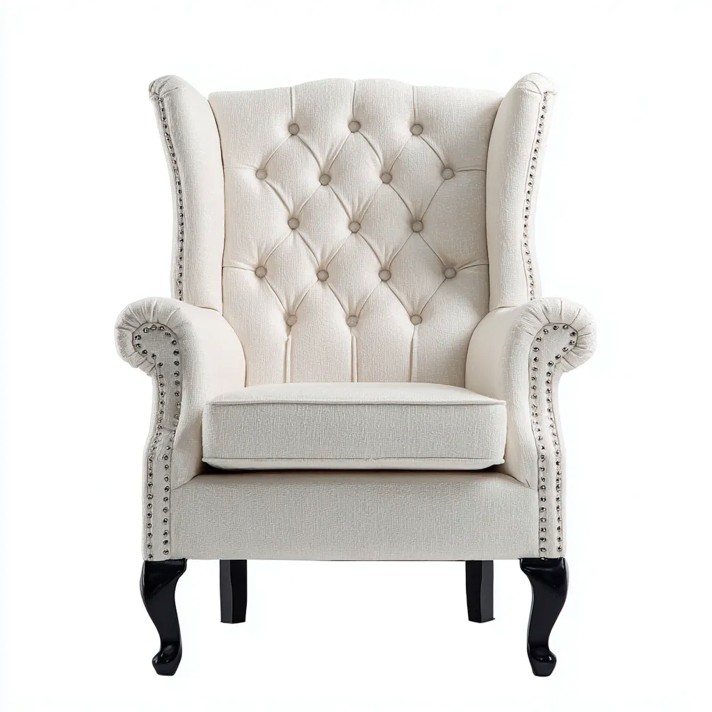 Poltrona in tessuto - Tessuto - 85x91x111 cm - Avorio - Design classico-Tavexiadecor