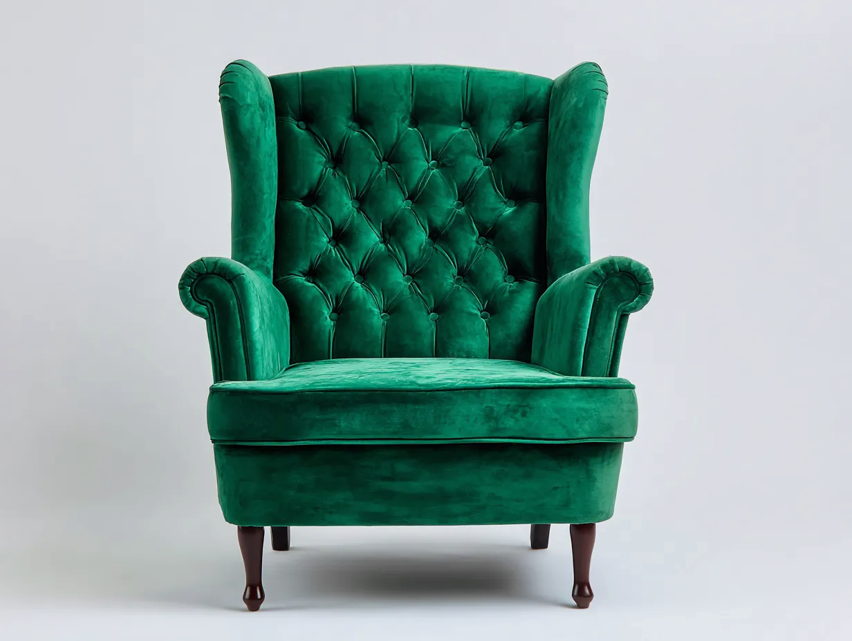 Poltrona - velluto - 78x85x108 cm - verde - stile classico-Tavexiadecor