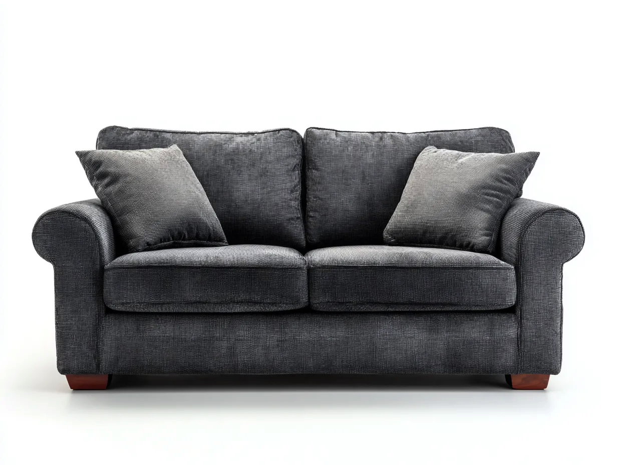 Divano a due posti - tessuto-legno - 181x95x87 cm - grigio scuro - stile moderno-Tavexiadecor