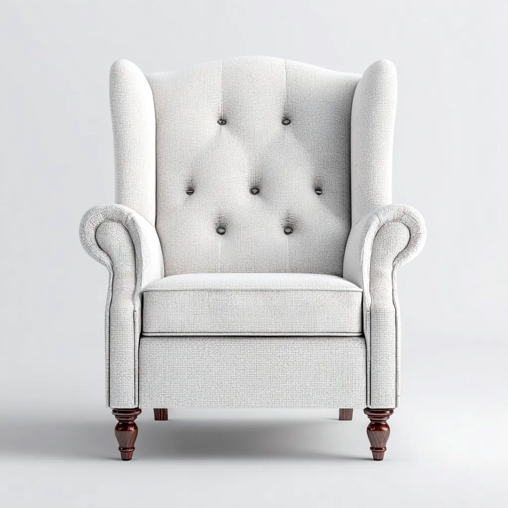 Poltrona in tessuto - Tessuto - 86x92x109 cm - Bianco crema - Design classico-Tavexiadecor