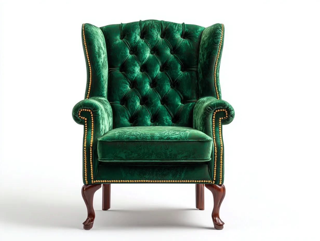 Poltrona - velluto-legno - 80x88x110 cm - verde - stile classico-Tavexiadecor