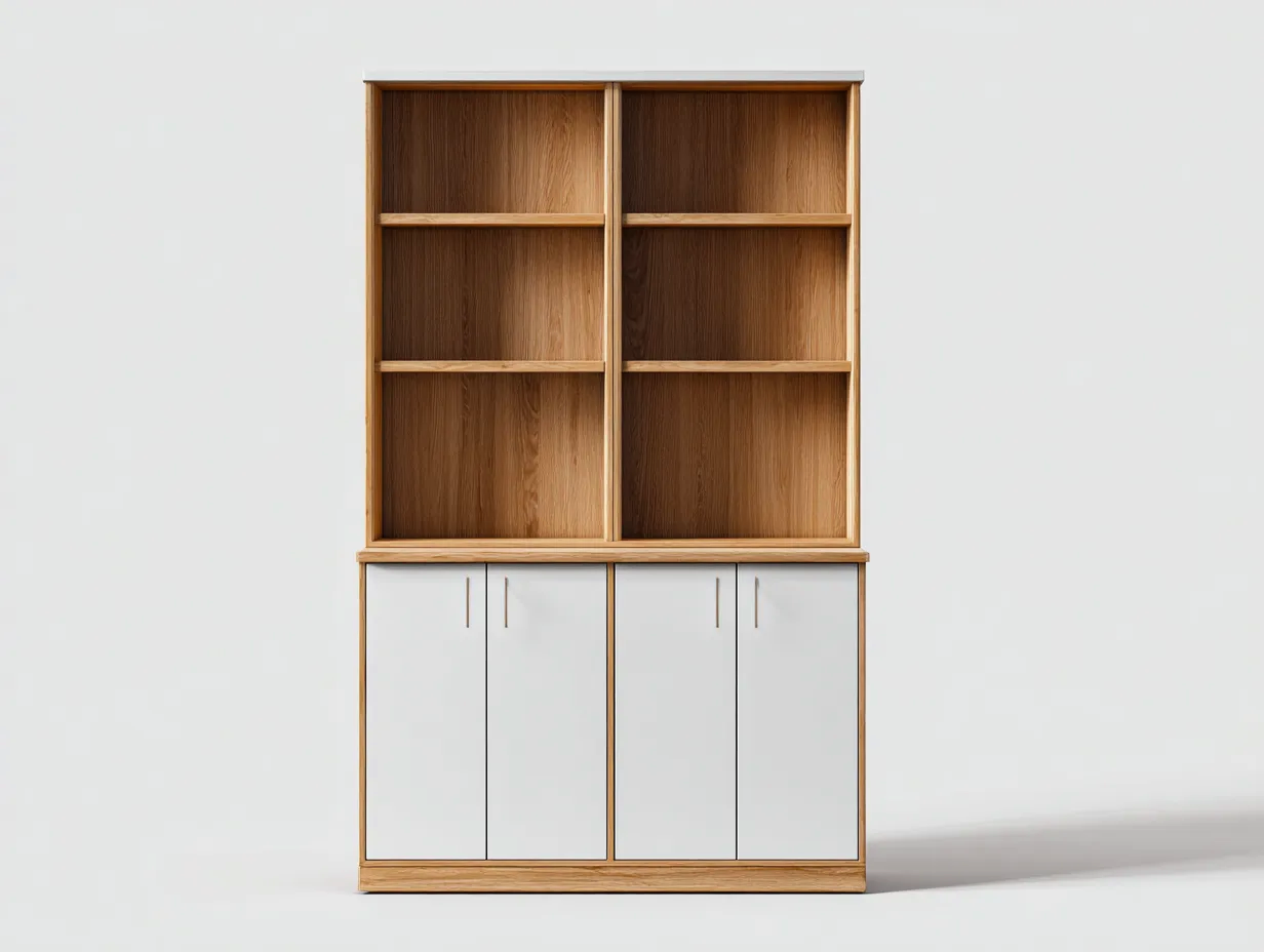 Vetrina-legno-160x40x190 cm-bianco-rovere-stile moderno-Tavexiadecor