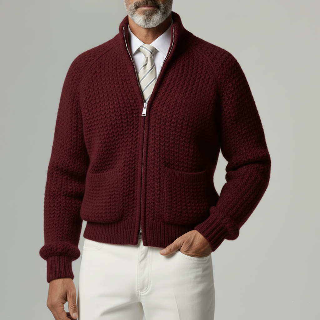 New Arrivals🔥 Men's Stand Collar Cashmere Pocket Zipper Jacket