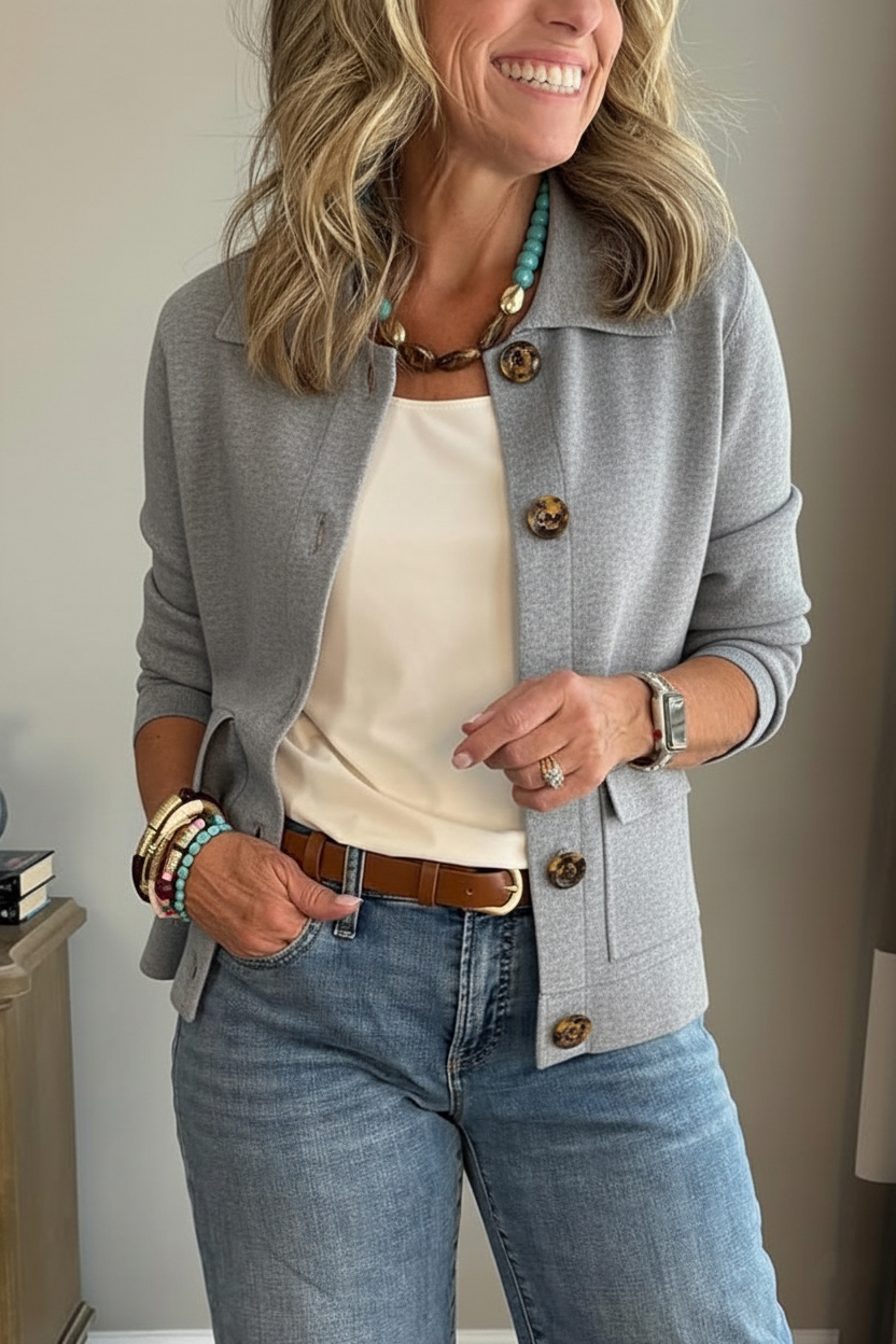New Arrivals🔥 Casual Lapel Pocket Solid Color Jacket