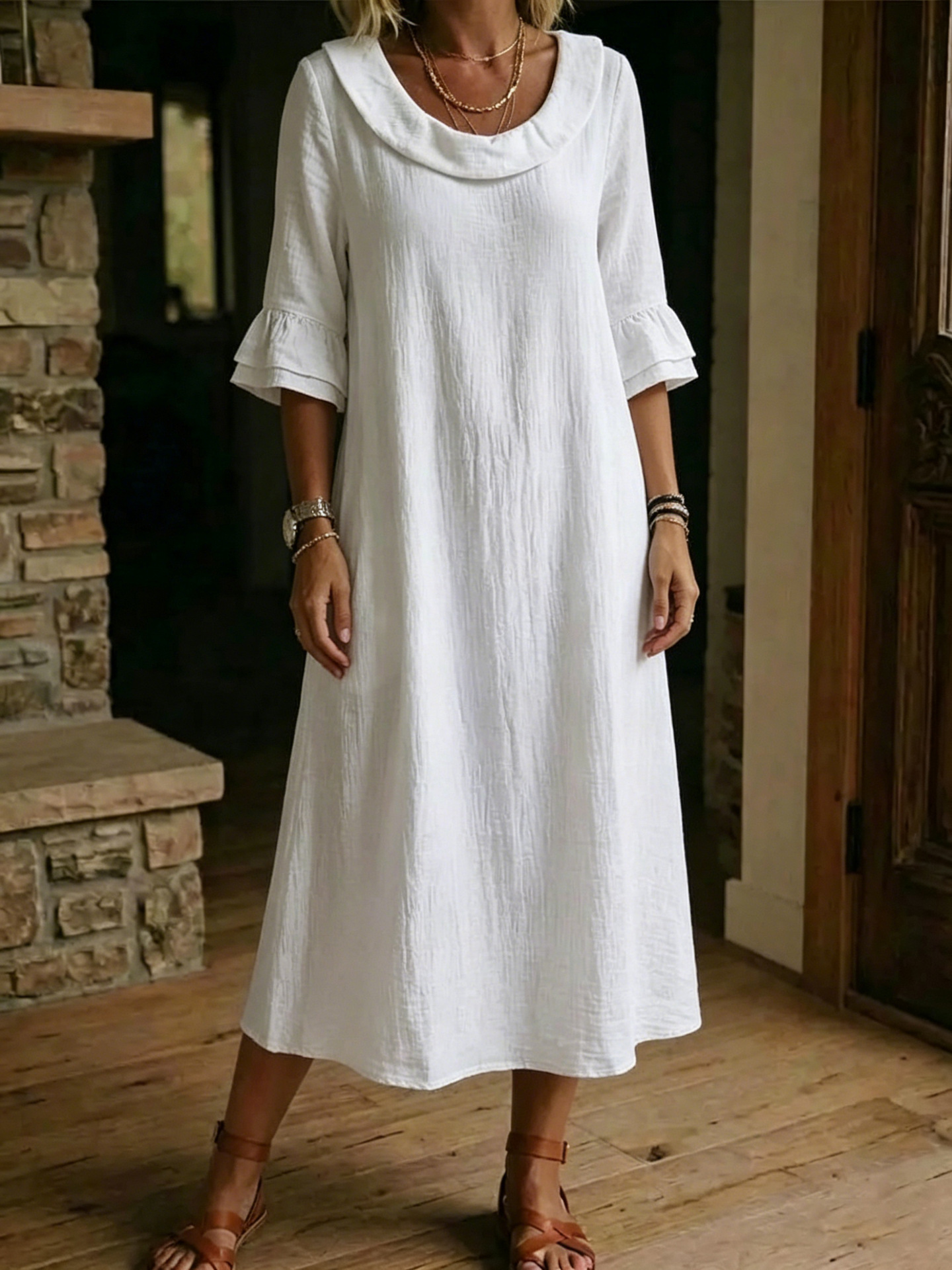 New Arrivals🔥Women's Neck Ruffle Casual Dress