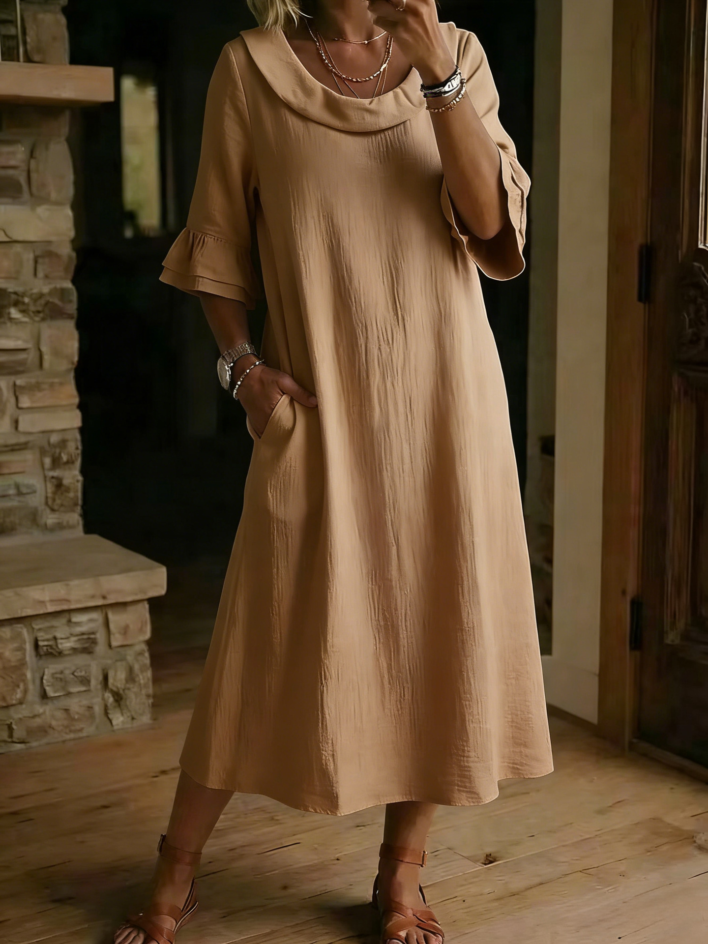 New Arrivals🔥Women's Neck Ruffle Casual Dress