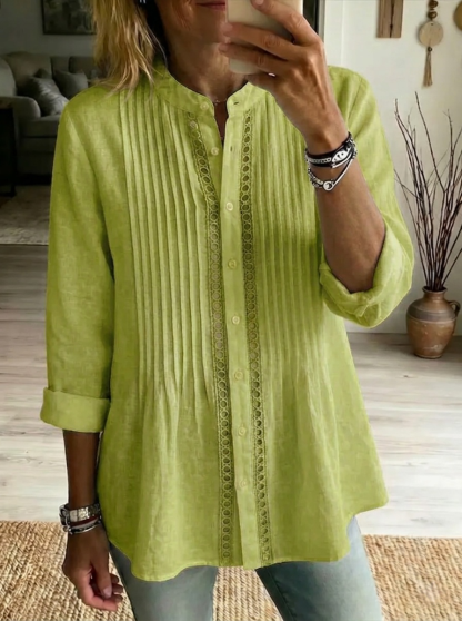 New Arrivals🔥 Women's Casual Pleated Linen And Cotton Shirt