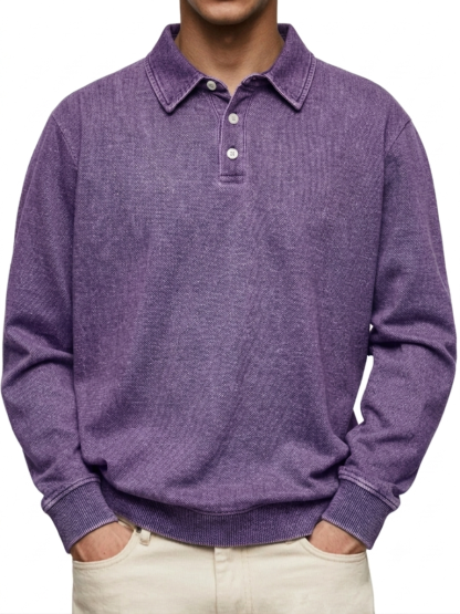 Clearance Sale🔥Men's Everyday Comfort Lapel Button Casual Long Sleeve POLO Shirt