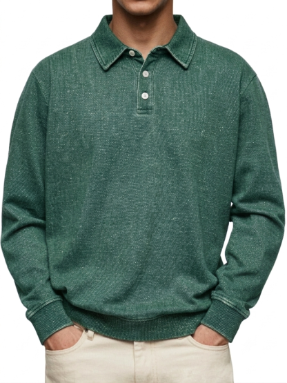 Clearance Sale🔥Men's Everyday Comfort Lapel Button Casual Long Sleeve POLO Shirt