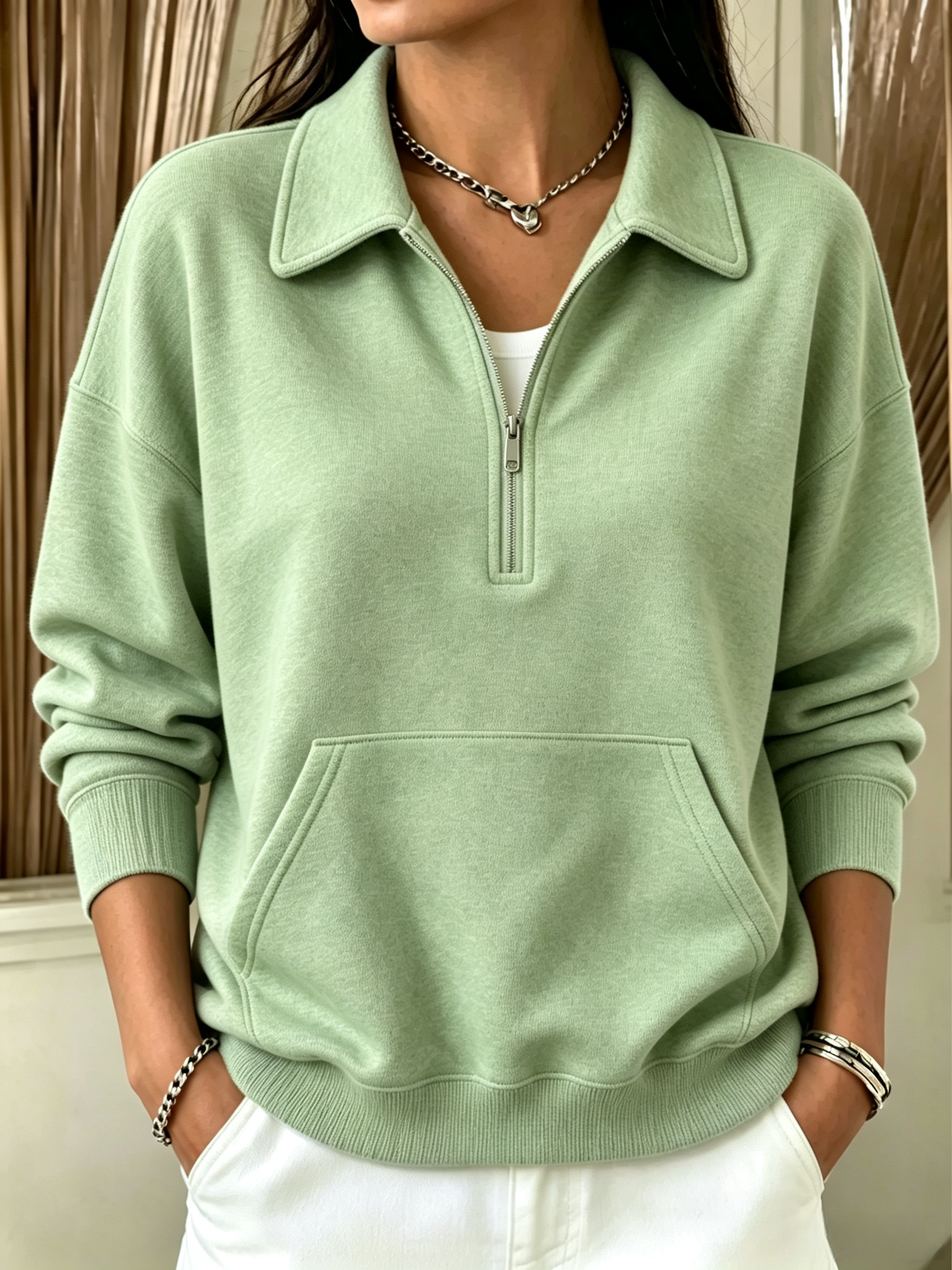 CLEARANCE SALE🔥Half-Zip Sweatshirt With Pockets