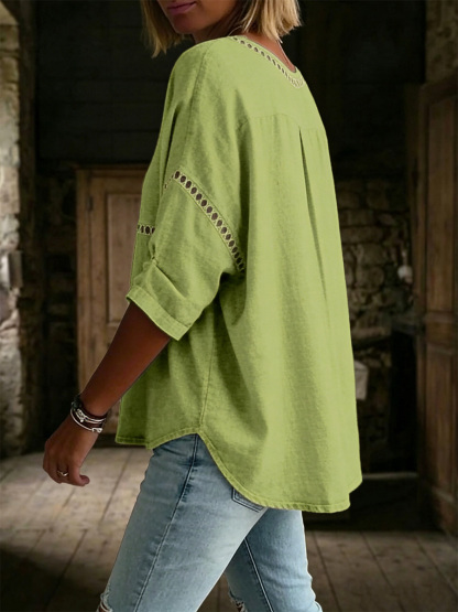 New Arrivals🔥 Women's Vintage Casual Loose Linen Blouse Shirt