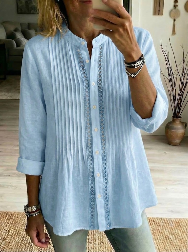 New Arrivals🔥 Women's Casual Pleated Linen And Cotton Shirt
