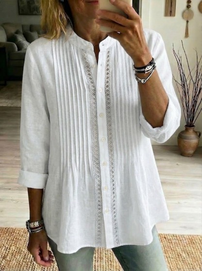 New Arrivals🔥 Women's Casual Pleated Linen And Cotton Shirt