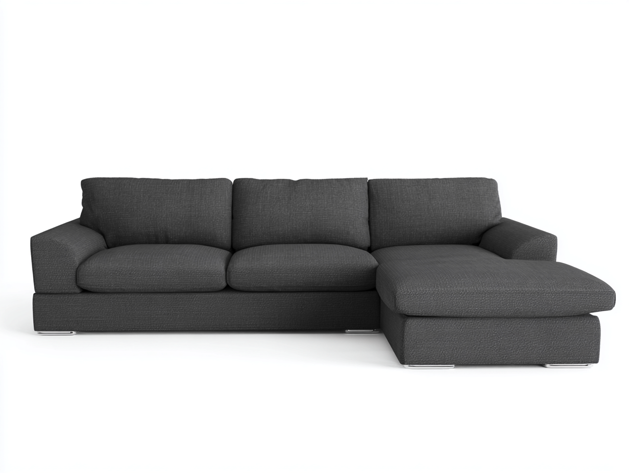 Divano angolare - Tessuto - 285x170x80 cm - Grigio scuro - Stile moderno-Ralavaabode