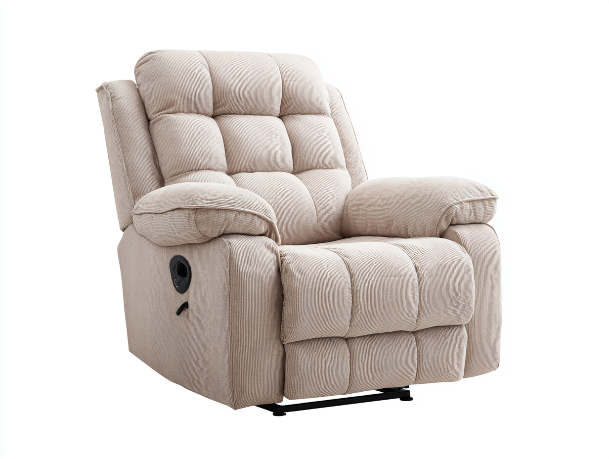 Poltrona reclinabile - Tessuto - 90x94x102 cm - Beige chiaro - Stile moderno comfort-Ralavaabode