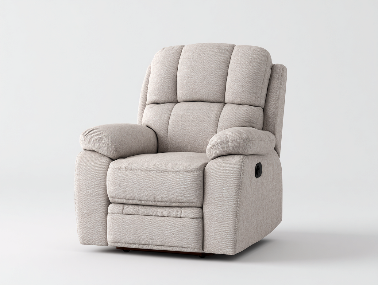 Poltrona reclinabile - Tessuto - 88x92x102 cm - Beige chiaro - Stile moderno comfort-Ralavaabode