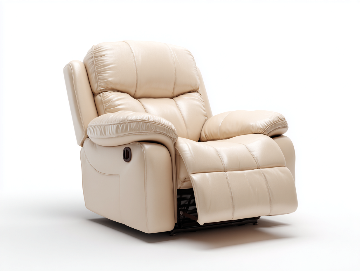 Poltrona reclinabile - Pelle - 95x98x106 cm - Beige - Stile classico comfort-Ralavaabode