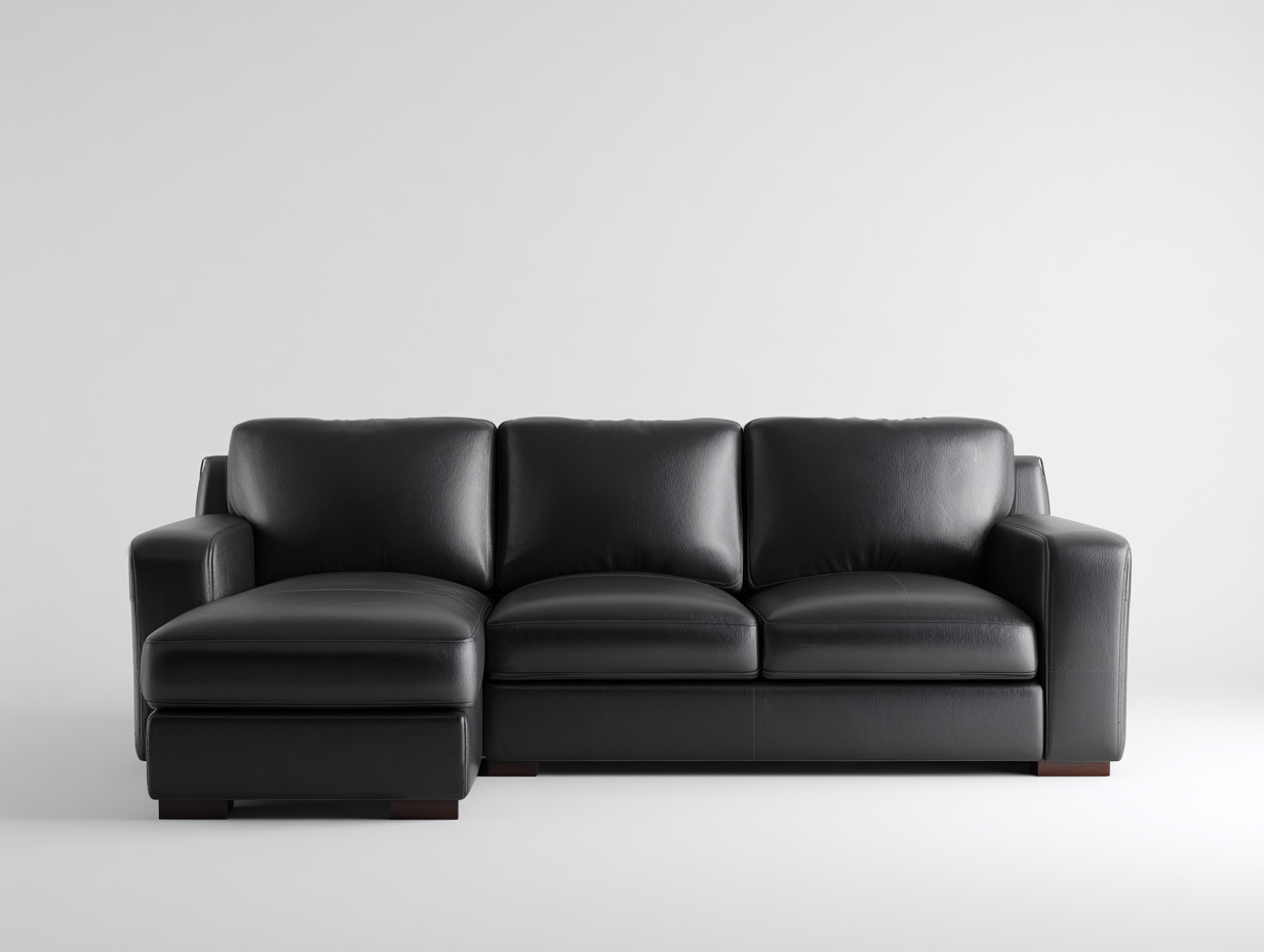 Divano angolare - Pelle sintetica - 255x165x86 cm - Nero - Stile moderno-Ralavaabode