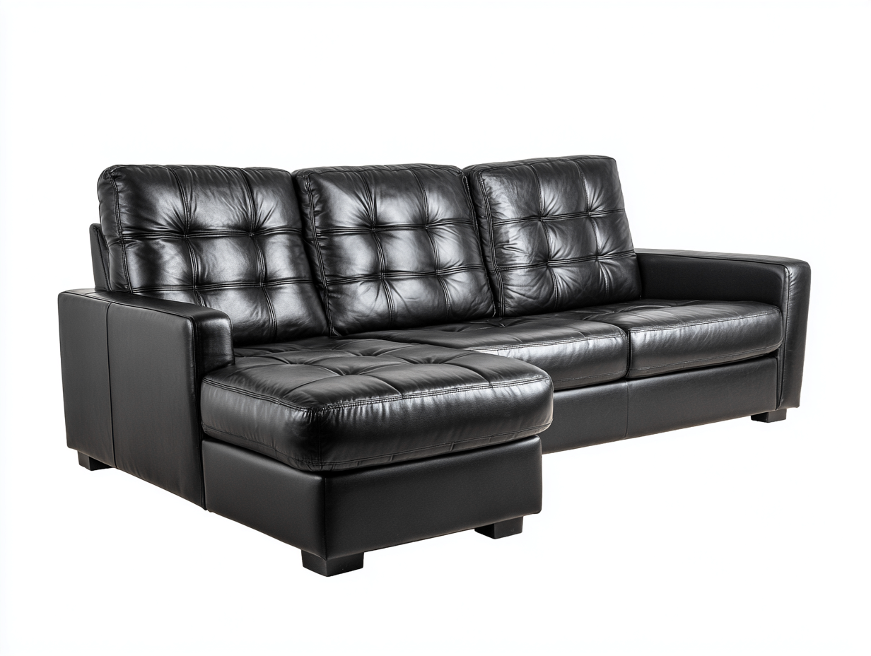 Divano angolare - Pelle sintetica - 265x165x85 cm - Nero - Stile moderno-Ralavaabode