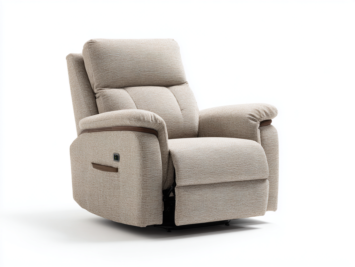 Poltrona reclinabile - Tessuto - 91x95x103 cm - Beige chiaro - Stile moderno comfort-Ralavaabode