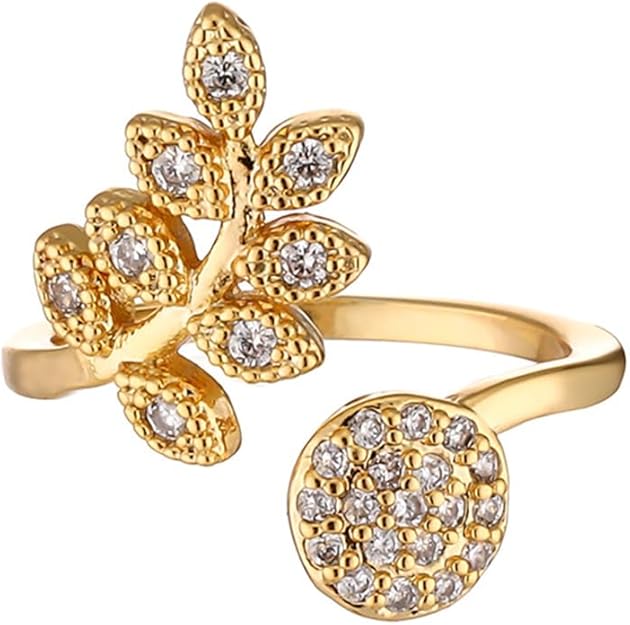 Crystal Beads Open Finger Ring Adjustable Finger Tip Manicure Jewelry Gold Nail Cap for Women