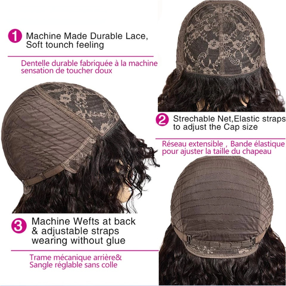 Curly Bob Wig Human Hair  HD Lace Frontal Deep Wave Wigs for Black Women Short Bob Wig Human Hair Glueless Wear and Go Pre Plucked Deep Wave Lace Wigs Natural Black 14 Inch-Mielox Beauty