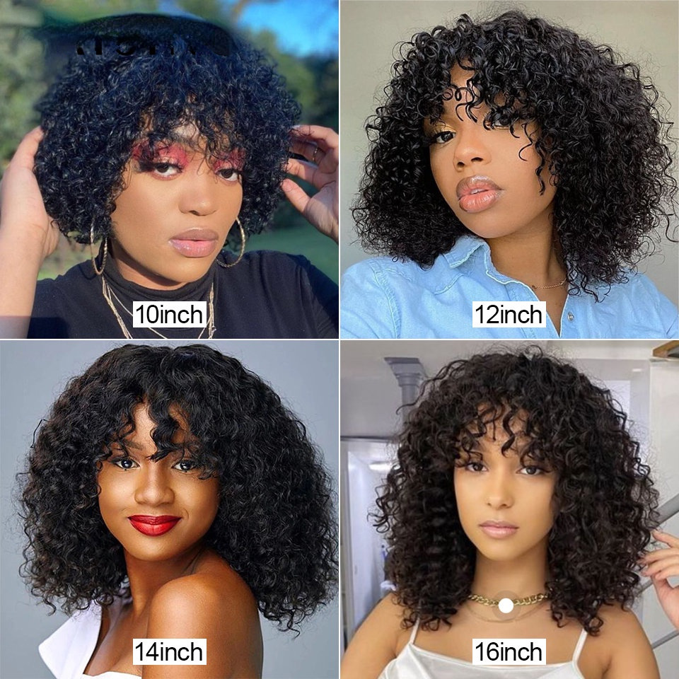 Curly Bob Wig Human Hair  HD Lace Frontal Deep Wave Wigs for Black Women Short Bob Wig Human Hair Glueless Wear and Go Pre Plucked Deep Wave Lace Wigs Natural Black 14 Inch-Mielox Beauty