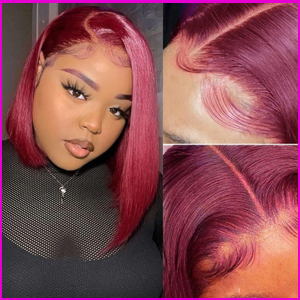 99J burgundy bob wig human hair