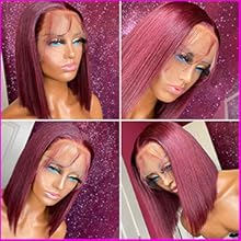 99J burgundy bob wig human hair