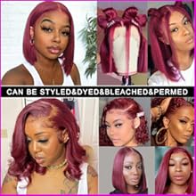 99J burgundy bob wig human hair