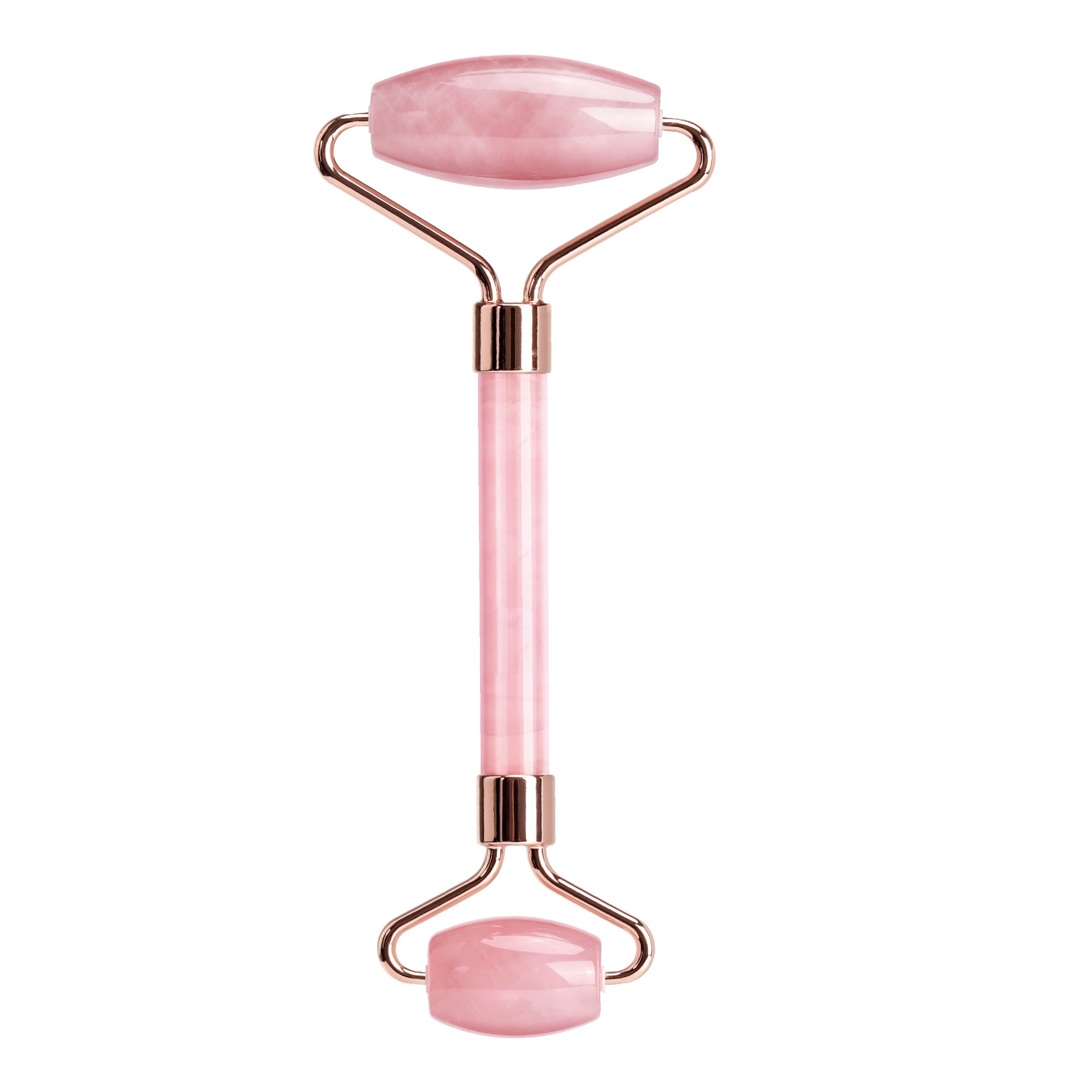  Pink rose quartz facial massage roller with acrylic handle. Suitable for face.Eye and Neck: Facial Massager -100% Natural Rose Quartz | Lymphatic Drainage | Improving Fine Lines Skincare tool