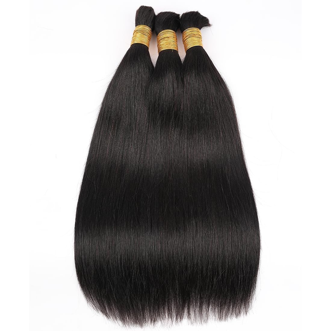 Human Braiding Hair for Boho Braids 20inch Straight Bulk Human Hair Extensions for Braiding No Weft Brazilian Virgin Human Braiding Hair for Black Woman Straight 1 Bundle 100g Natural Black-Mielox Beauty