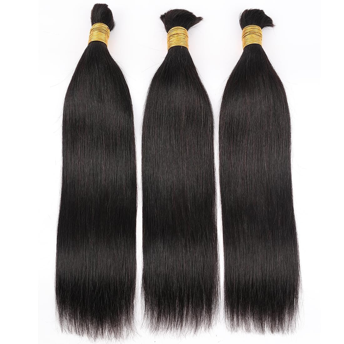 Human Braiding Hair for Boho Braids 20inch Straight Bulk Human Hair Extensions for Braiding No Weft Brazilian Virgin Human Braiding Hair for Black Woman Straight 1 Bundle 100g Natural Black-Mielox Beauty