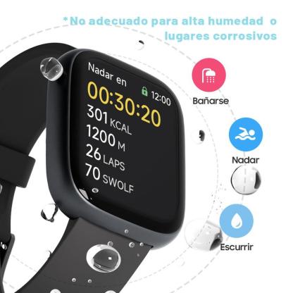 Reloj inteligente multifunción para hombre y mujer, rastreador de Fitness de 1,83 inch, con rastreador de pasos / rastreador de actividad, podómetro, reloj inteligente para responder / hacer llamadas, Compatible con Android iOS