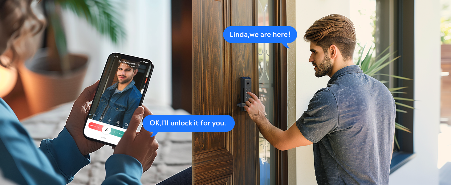 keyless entry door lock with handle