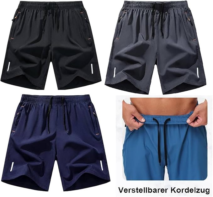 Paquete de 5 Shorts Deportivos Hombre, Pantalones Cortos de Entrenamiento de Secado rápido para Hombre, Pantalones Cortos Deportivos con Bolsillos Y Cintura Elástica