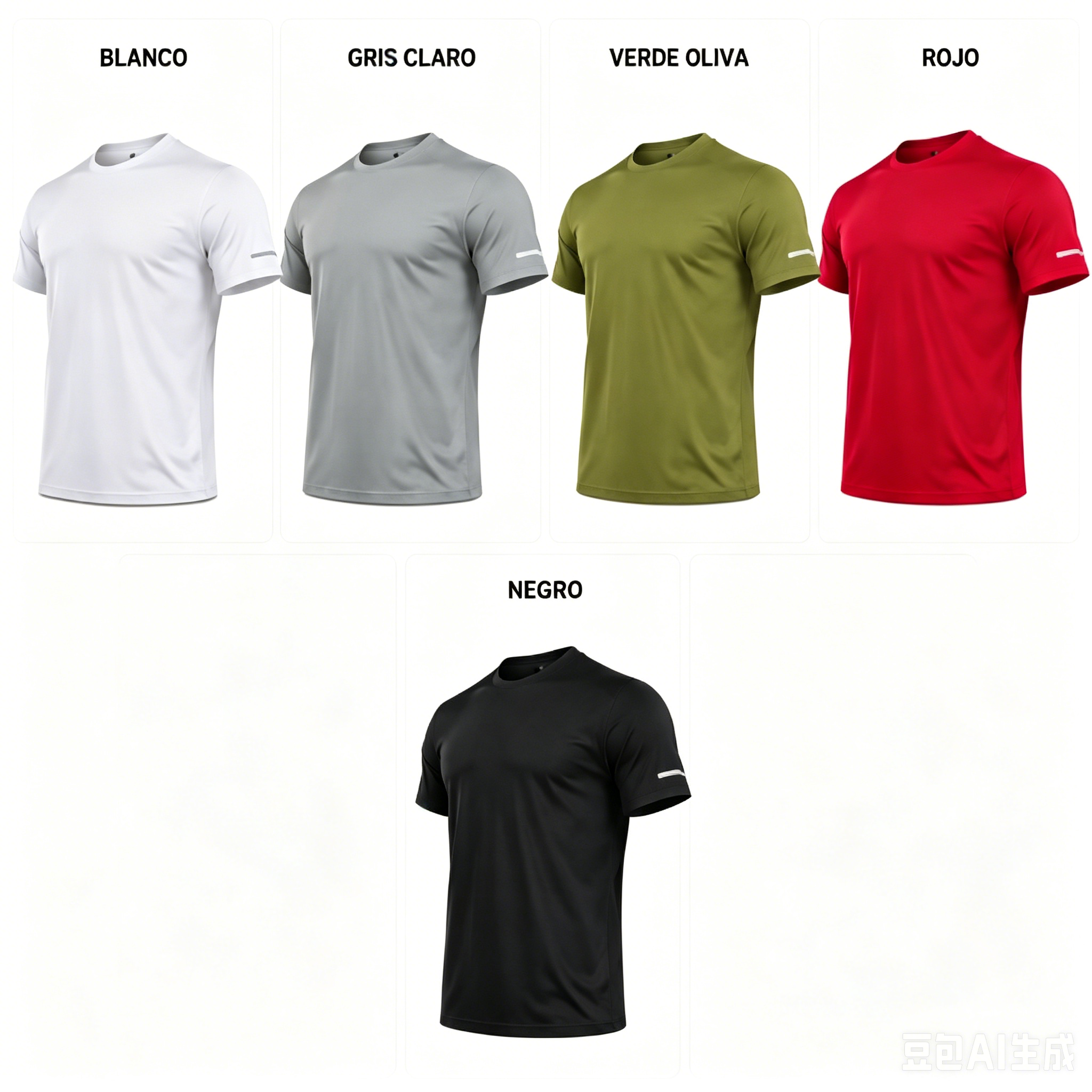 Camiseta Deportiva Reflectante, de Manga Corta, Cuello Redondo, Ligera y Transpirable, Ideal para Actividades al Aire Libre