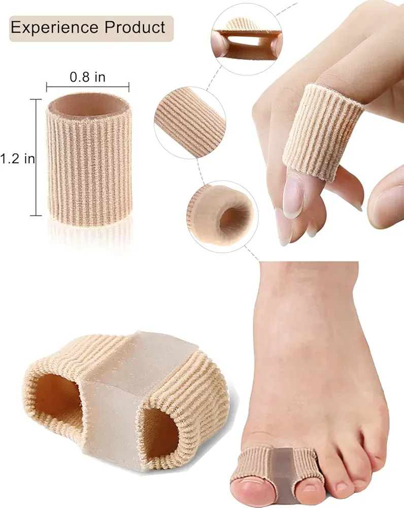 Gel Toe Spacers for Overlapping Toes Women Men, Bunion Toe Separators with 2 Loops for Feet, Hammer Toe Support Pads (2PC)