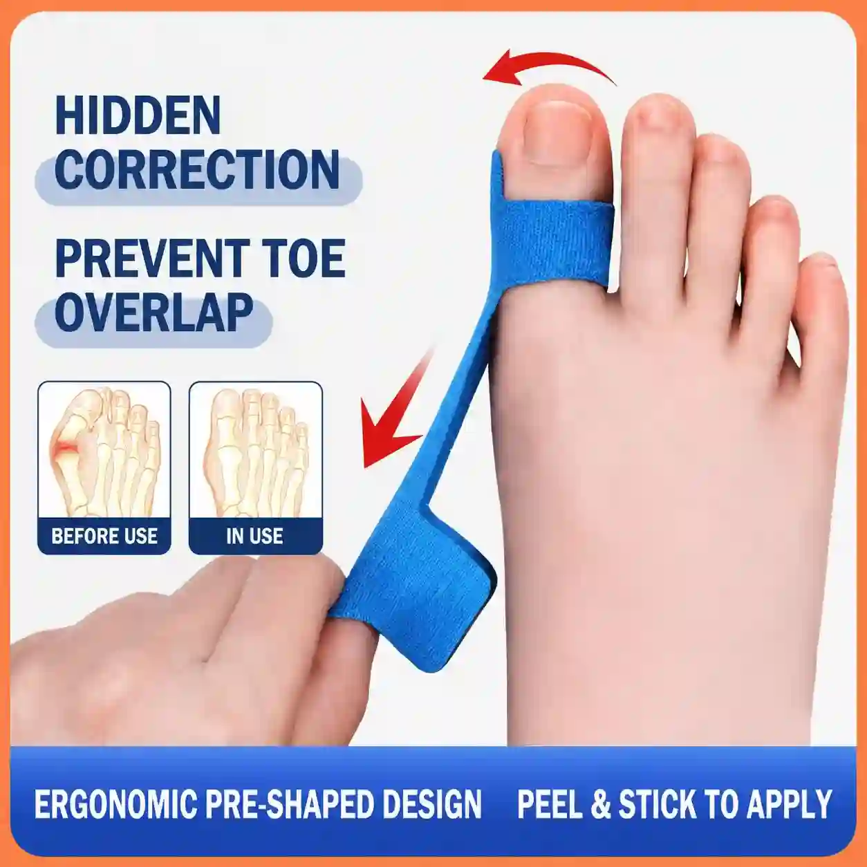 Bunion Support Patch & Toe Alignment Kinesiology Tape – Elastic Foot Correction & Pain Relief Sticker