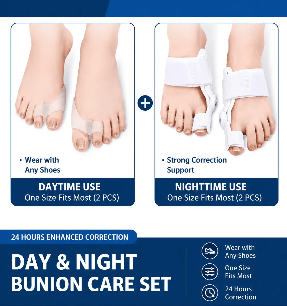 Velunor Day & Night Toe Spacer Comfort Set