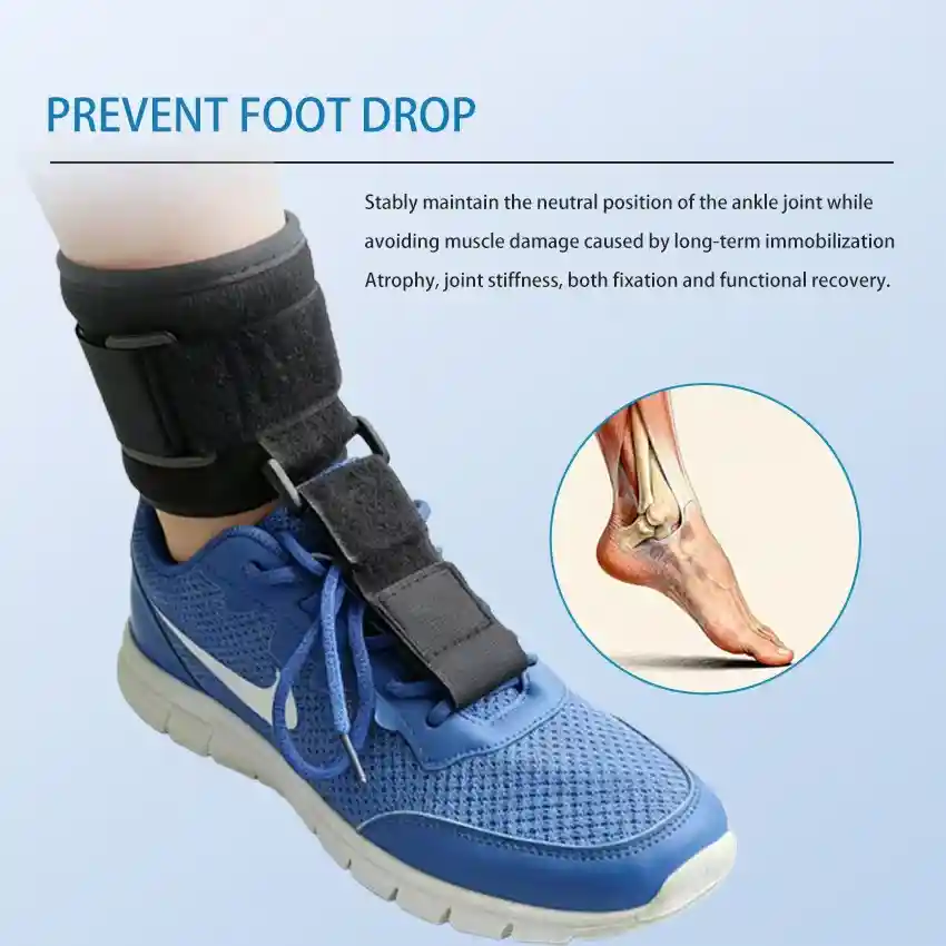 Day and Night Adjustable Foot Drop Support Brace – Ankle Stabilizer with Breathable Straps for Adults & Children