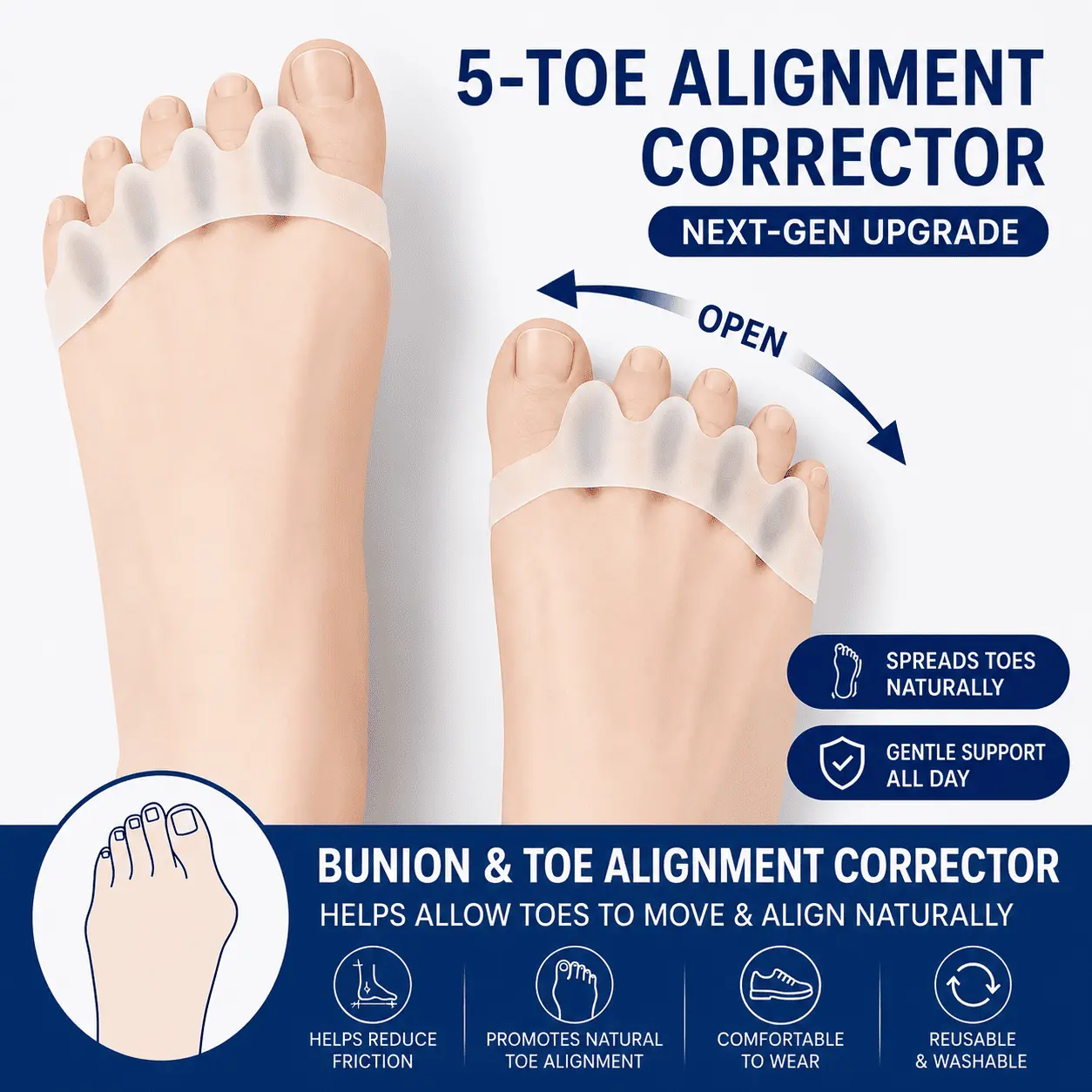 Velunor Day & Night Toe Spacer Comfort Set