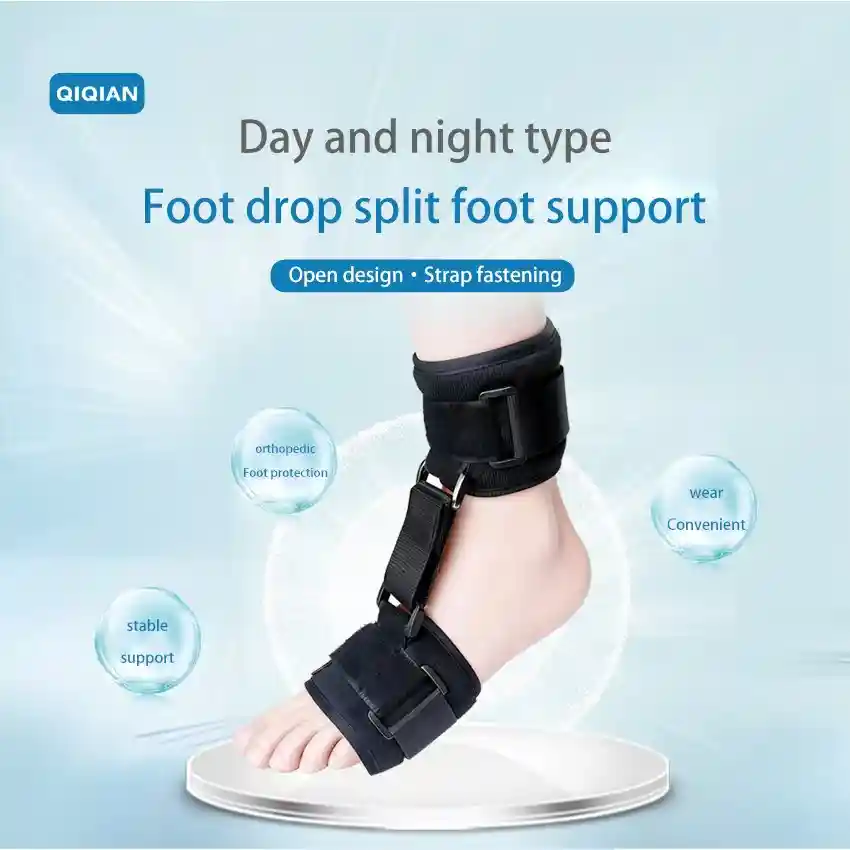 Day and Night Adjustable Foot Drop Support Brace – Ankle Stabilizer with Breathable Straps for Adults & Children