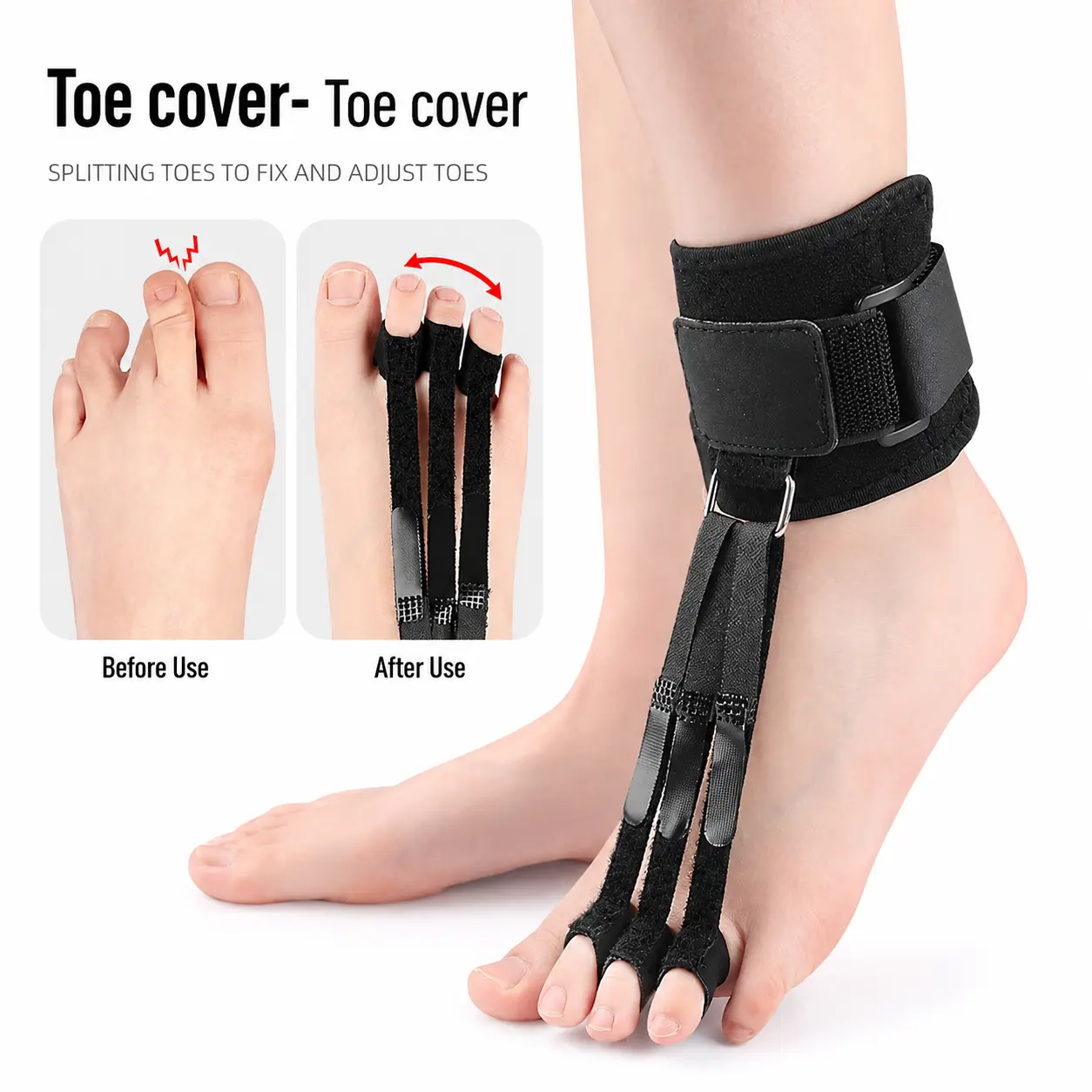 Adjustable Toe Retractor Support for Overlapping Toes & Hammer Toe Comfort
