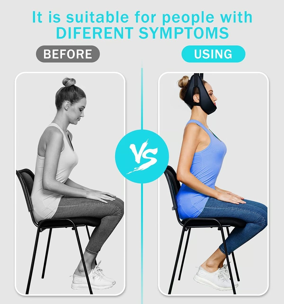 💪Relieve Neck/Waist/Back Pain Anytime, Anywhere – The Ultimate Portable Cervical Traction Device