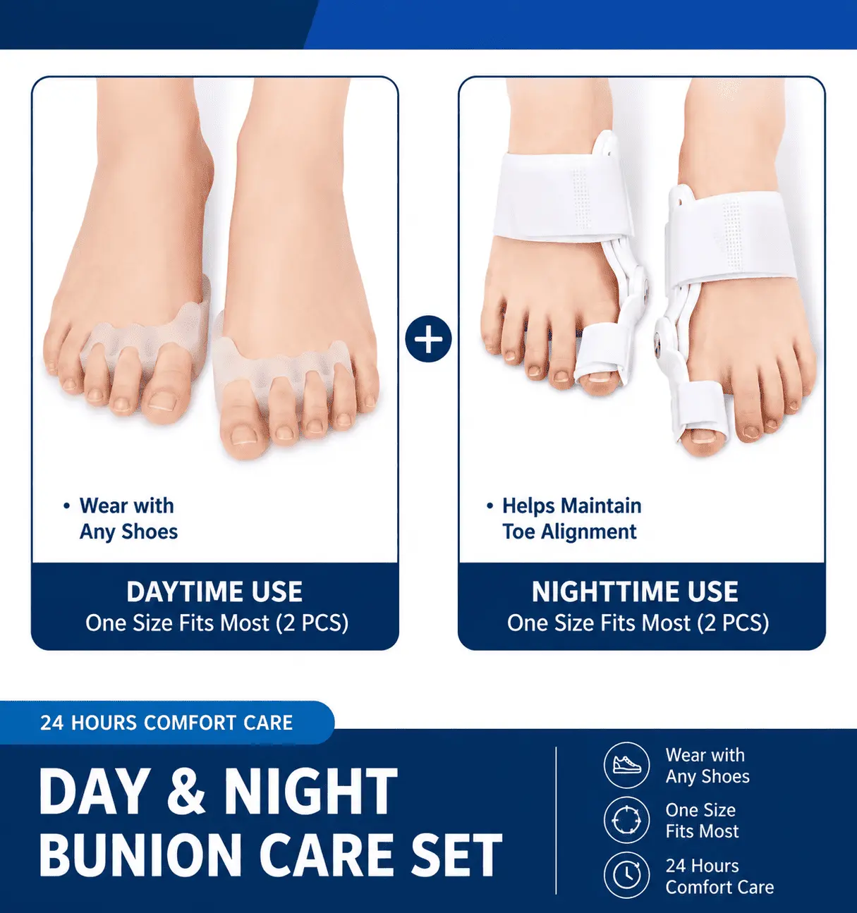 Velunor Day & Night Toe Spacer Comfort Set