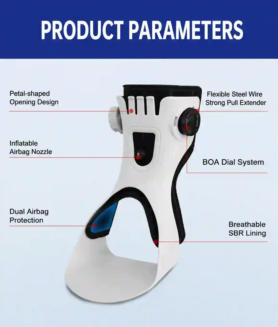 Adjustable BOA Dial Foot Drop Ankle Support Brace – Unisex Stabilizing Orthosis for Walking Assistance