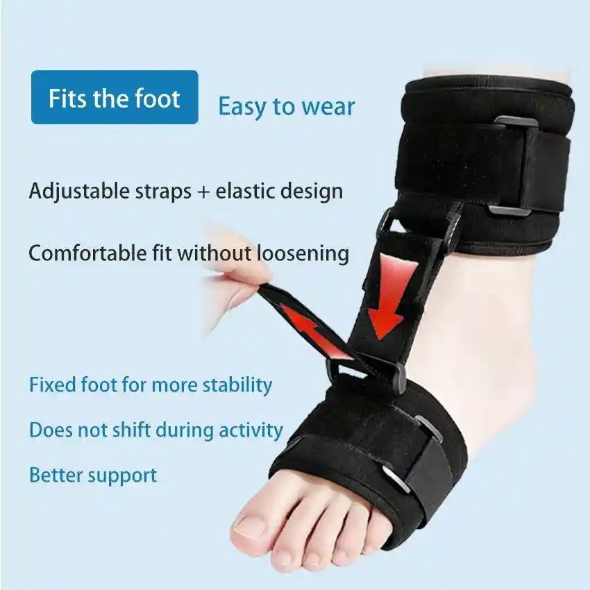 Day and Night Adjustable Foot Drop Support Brace – Ankle Stabilizer with Breathable Straps for Adults & Children