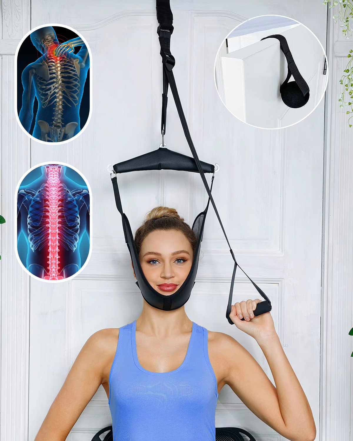 💪Relieve Neck/Waist/Back Pain Anytime, Anywhere – The Ultimate Portable Cervical Traction Device